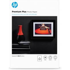 HP Papel fotográfico Premium Plus, satinado, 300 g/m2, A4 (210 x 297 mm), 20 hojas