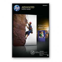 HP Papel fotografico satinado avanzado 250g/m2, 10x15cm, sin bordes, 25 hojas