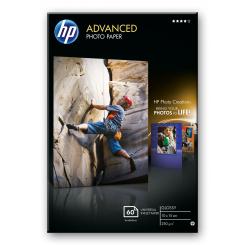 HP Papel fotográfico satinado Avanzado 250G/M2, 10X15cm, Sin Bordes, 60 hojas