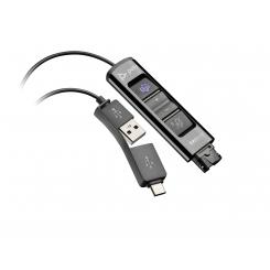 HP Poly Adaptador negro Poly DA85-M USB a QD compatible con TAA
