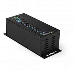 Hub Concentrador Ladrón USB de 7 Puertos con Adaptador de Corriente - con Protección ESD 350W - Hub Industrial USB 3.0 - de Pared Carril DIN o Mesa - Hub USB 3.2 Gen 1 de 5Gbps