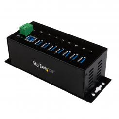 StarTech.com Hub Concentrador USB 3.0 de 7 Puertos - 5Gbps - Ladrón USB Industrial de Metal con Protección ESD y Protección de Picos de 350W - de Montaje en Carril DIN, Pared o Escritorio - TAA