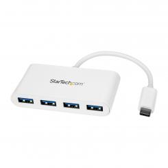StarTech.com Hub Ladrón USB C con 4 Puertos USB-A (USB 3.0 SuperSpeed de 5Gbps) - Alimentado por el Bus USB - Concentrador Adaptador USB Tipo C a USB-A para Ordenador Portátil - Hub Ladrón Tipo C USB 3.2 Gen 1 - Blanco