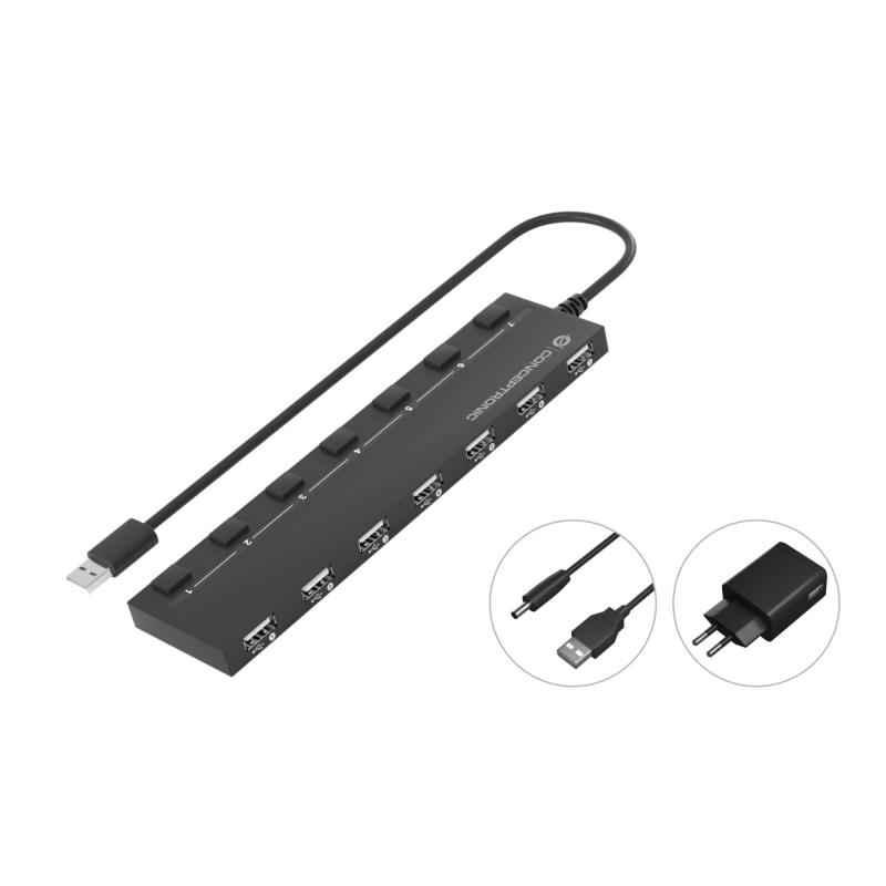 hubbies08bp-hub-de-interfaz-usb-20-480-mbit-s-negro
