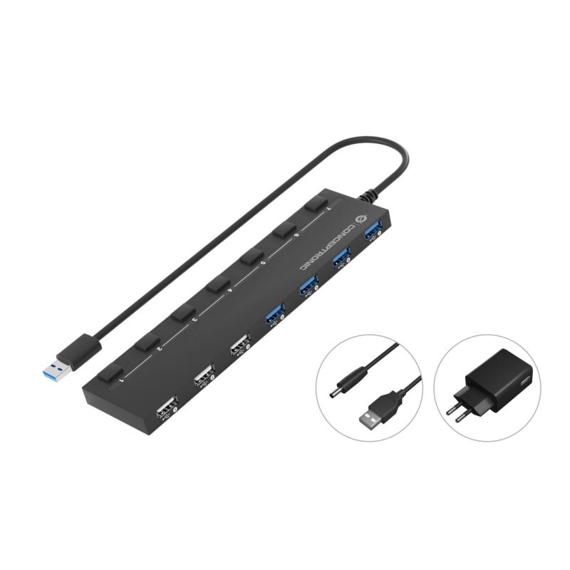hubbies09bp-hub-de-interfaz-usb-32-gen-1-31-gen-1-type-a-5000-mbit-s-negro