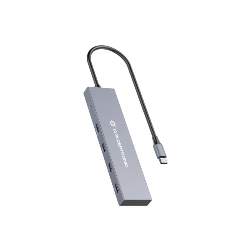hubbies14g-hub-de-interfaz-usb-32-gen-2-31-gen-2-type-c-10000-mbit-s-gris