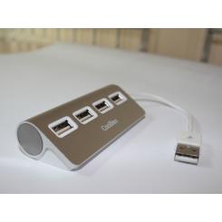 CoolBox HUBCOO4ALU2 hub de interfaz USB 2.0 480 Mbit/s Plata
