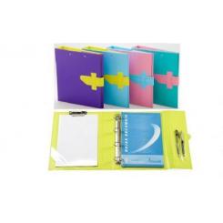 IBERPLAS Carpeta de folio 4 anillas y miniclip con cierre trabilla y pasador 25mm