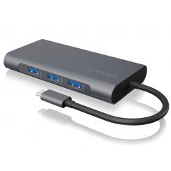 ICY BOX IB-DK4040-CPD Alámbrico USB 3.2 Gen 1 (3.1 Gen 1) Type-C Antracita, Negro