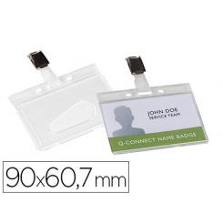 Identificador Q-CONNECT rigido plastico acabado brillante con pinza kf14148 9x6,7 cm