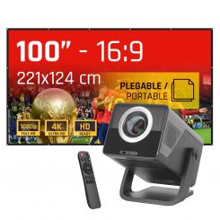 iggual Pack proyector 4K + Lona proyección 100