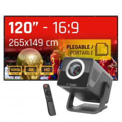 iggual Pack proyector 4K + Lona proyección 120