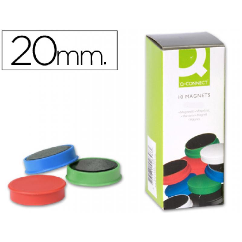 imanes-para-sujecion-q-connect-ideal-para-pizarras-magneticas20-mm-colores-surtidos-caja-de-10-imanes