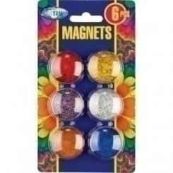 Imanes Redondos Glitter 30 Mm Blister De 6