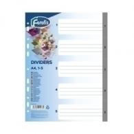 Indice Forofis Pp Numerico A4 Pestañas 1-5 11 Taladros Gris Con Ind.B/N