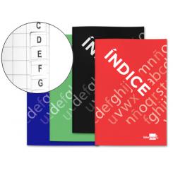 Indice LIDERPAPEL tapa cartoncillo cuarto 24 hojas 70g/m2 colores surtidos