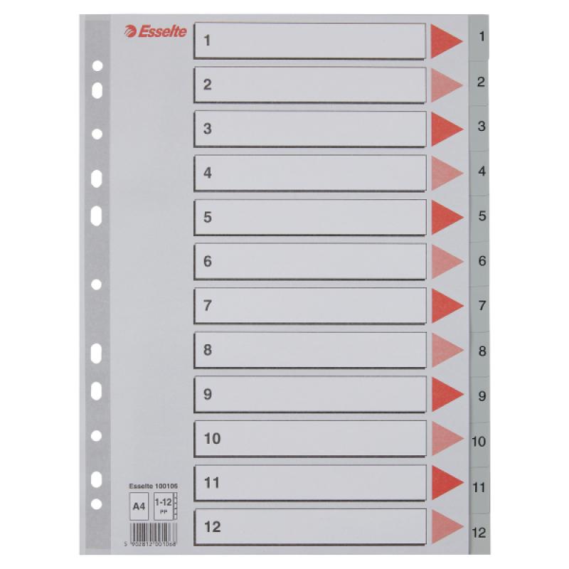 indice-multitaladro-esselte-din-a4-cartulina-indice-color-pestanas-1-12-pp-gris