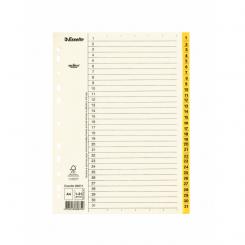 Índice multitaladro ESSELTE. DIN A4. Cartulina índice. Pestañas 1-31 Papel Mylar, beige