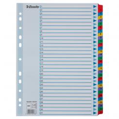 Índice multitaladro ESSELTE. DIN A4. Con cartulina índice color y pestañas reforzadas 1-31 Cartón Mylar, multicolor