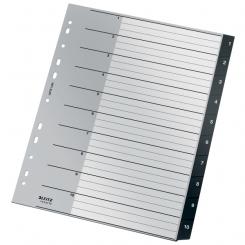 Índice multitaladro LEITZ Recycle. DIN A4 maxi. Pestañas 1-10. PP, negro