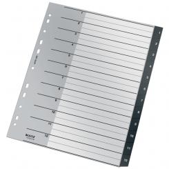Índice multitaladro LEITZ Recycle. DIN A4 maxi. Pestañas 1-12. PP, negro