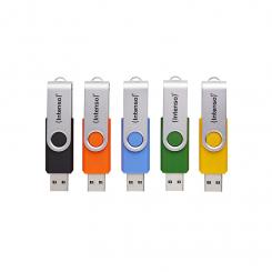 Intenso 5 x Memoria USB Office Line, 32 GB, USB-A, 3.2 Gen 1x1, colores surtidos