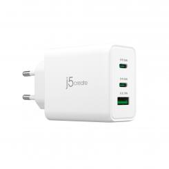 j5create JUP3365E-EN Cargador USB-C® de 65W GaN de 3 puertos - UE