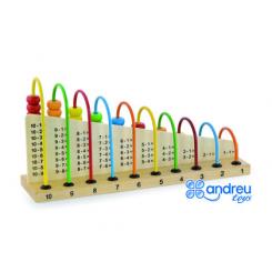 Juego ANDREUTOYS rekenrek abacus madera para sumar y restar 29x14,5x7,5 cm