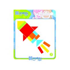Juego Andreutoys Formas Geometricas Colores 42 Piezas + 24 Plantillas 28,6X28,6X3,8 cm
