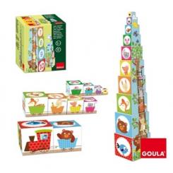 Juego DISET didácticos cubos apilables figuras del bosque
