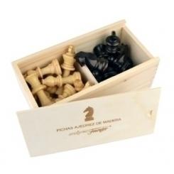 Juego Fichas Ajedrez Madera Lujo St Nº4  Caja Madera