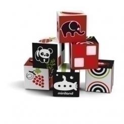 Juego Miniland First Senses Set 6 Cubos Apliables Textura Esponjosa Y Con Sonajero (0-18 Meses)