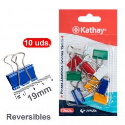 KATHAY Blister 10 Pinzas Abatibles 19Mm Colores
