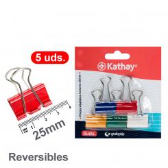 KATHAY Blister 5 Pinzas Abatibles 25mm colores