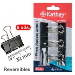 KATHAY Blister 6 Pinzas Abatibles 32mm