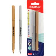 KATHAY Blister con 2 Rotuladores Metalizados 3mm Oro+Plata