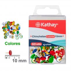 KATHAY Caja 60 Chinchetas  Colores