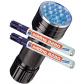 kit linterna luz uv negra + 2 Rotulador edding marcador de seguridad visible bajo la luz ultravioleta punta redonda 1,5 mm