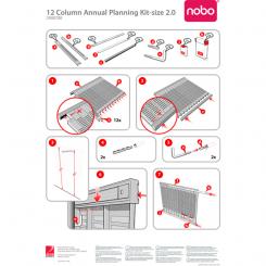 Kit planning de fichas índice 2 anual NOBO 12 columnas 32 ranuras