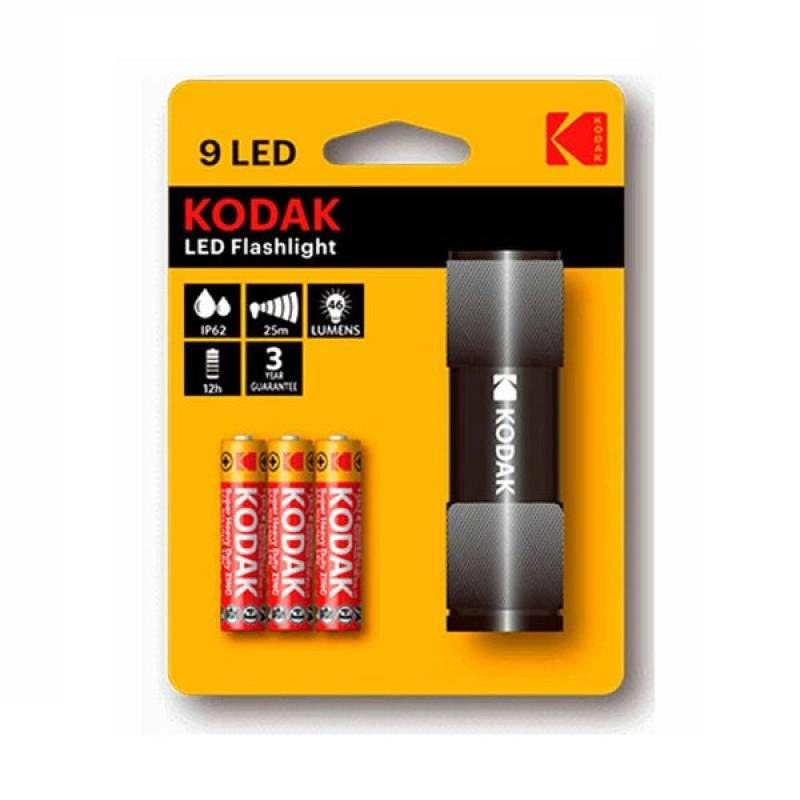 Kodak Linterna Compacta 9 Led 3xAAA Ehd Negro