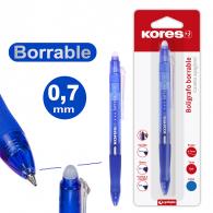 KORES Blister 1 Bolígrafo Gel   Borrable Azul Kores