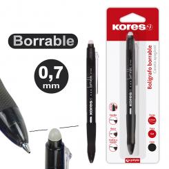 KORES Blister 1 Bolígrafo Gel   Borrable Negro Kores
