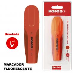 KORES Blister 1 Marcador  Fluor C/Softgrip MF4 Naranja