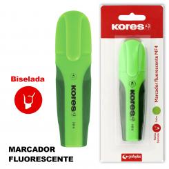 KORES Blister 1 Marcador Fluor C/Softgrip MF4 Verde