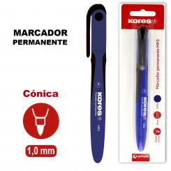 KORES Blister 1 Marcador  Permanente MP3 Azul