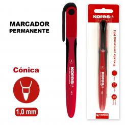 KORES Blister 1 Marcador  Permanente MP3 Rojo