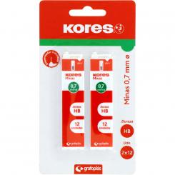 KORES Blister 2 Tubos De  Minas 0,7mm