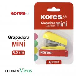KORES Blister Grapadora Mini 12H C/Gr Amarillo