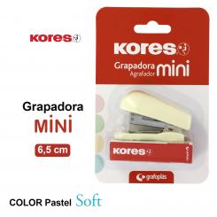 KORES Blister Grapadora Mini 12H C/Gr Amarillo Soft