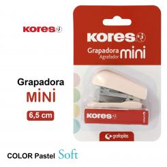 KORES Blister Grapadora Mini 12H C/Gr Rosa Soft